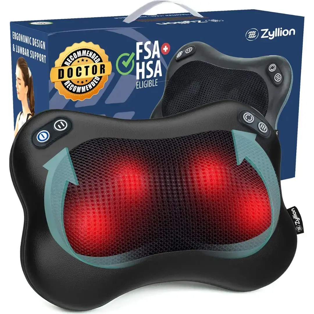 Zyllion Rechargeable Shiatsu Massage Pillow